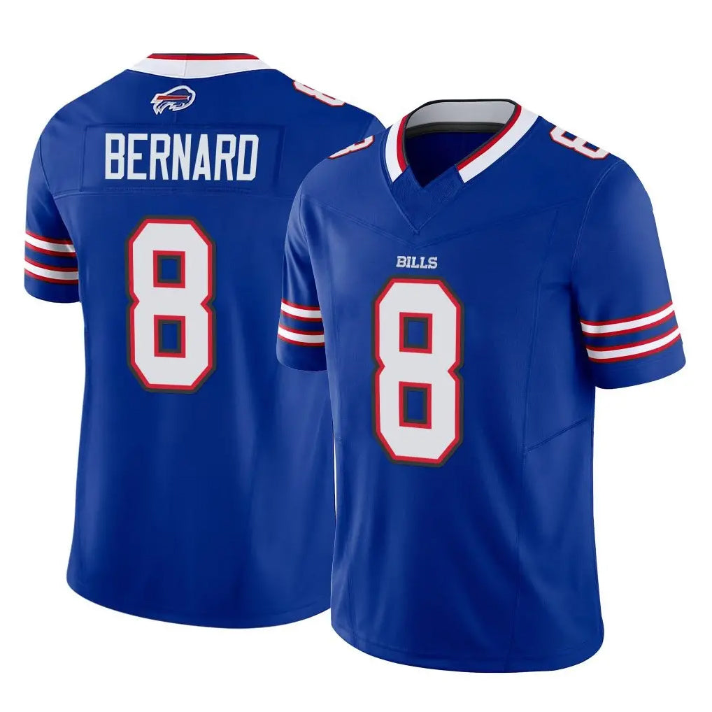 B.Bills #8 Terrel Bernard Player Royal Vapor F.U.S.E. Limited Home Game Edoa Stitched Jerseys