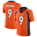 D.Broncos #9 Talanoa Hufanga Player Orange Color Vapor Untouchable Limited Game Edoa Stitched Jerseys