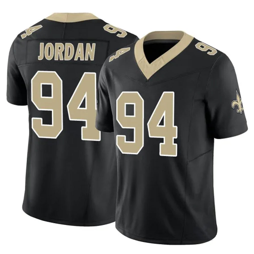 NO.Saints #94 Cameron Jordan Player Black Limited Vapor F.U.S.E. Home Game Edoa Stitched Jerseys
