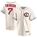 C.Cubs #7 Dansby Swanson Player Cream Field of Dreams Limited Home Game Edoa Stitched Jerseys