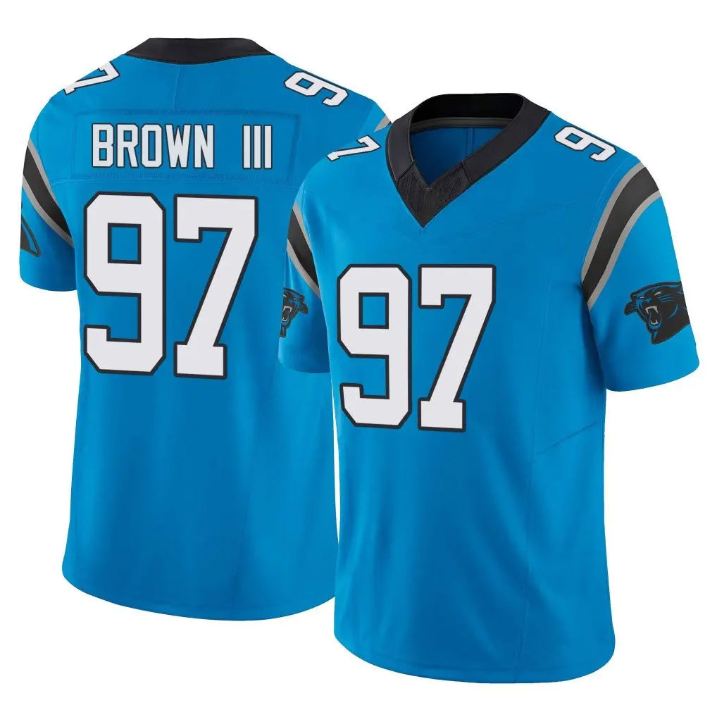 C.Panthers #97 Bobby Brown III Player Blue Vapor F.U.S.E. Limited Home Game Edoa Stitched Jerseys