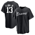 A.Braves #13 Ronald Acuna Jr Player Black Home Game Edoa Stitched Jerseys