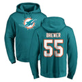 M.Dolphins #55 Aaron Brewer Player Aqua LOGO Pullover Hoodies Limited Edoa Stitched Jerseys
