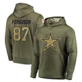 D.Cowboys #87 Jake Ferguson Player Olive Salute to Service Pullover Hoodies Home Game Edoa Stitched Jerseys