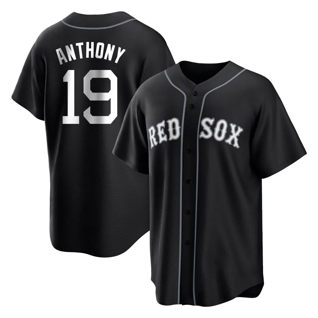 B.Red Sox #19 Roman Anthony Player Black Home Game Edoa Stitched Jerseys