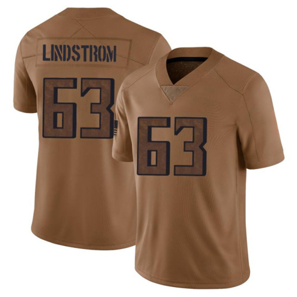 A.Falcons #63 Chris Lindstrom Player Brown Salute To Service Limited Edoa Stitched Jerseys