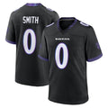 B.Ravens #0 Roquan Smith Player Black Home Game Edoa Stitched Jerseys