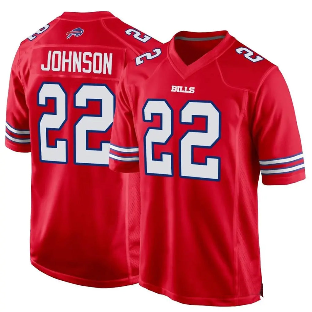 B.Bills #22 Ray Davis Player Red Home Game Edoa Stitched Jerseys