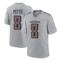 A.Falcons #8 Kyle Pitts Sr. Player Gray Fashion Home Game Edoa Stitched Jerseys