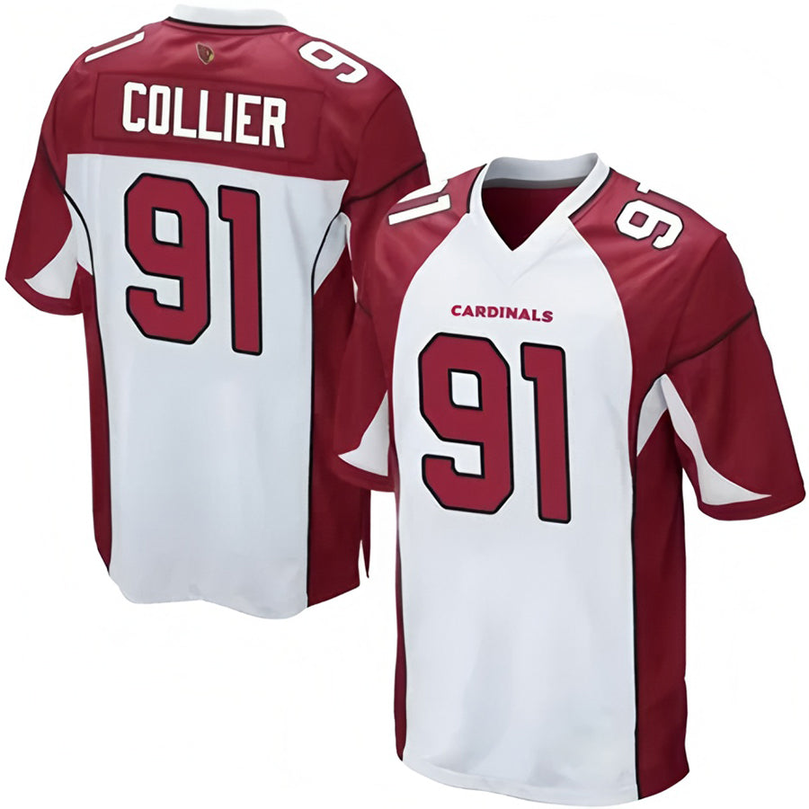 A.Cardinals #91 L.J. Collier Player White Game Edoa Stitched Jerseys