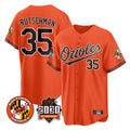 B.Orioles #35 Adley Rutschman Player Orange 30th Anniversary of 2131 Home Game Edoa Stitched Jerseys
