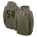 A.Falcons #54 Brandon Dorlus Player Olive 2025 Salute to Service Hoodies Edoa Stitched Jerseys