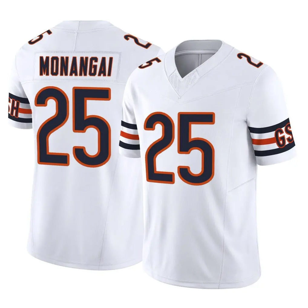 C.Bears #25 Kyle Monangai Player White Vapor F.U.S.E. Limited Home Game Edoa Stitched Jerseys