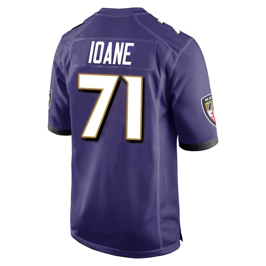 B.Ravens #71 Olaivavega Ioane Player Purple Alternate Home Edoa Stitched Jerseys