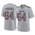 B.Bills #64 O'Cyrus Torrence Player Gray Home Game Edoa Stitched Jerseys