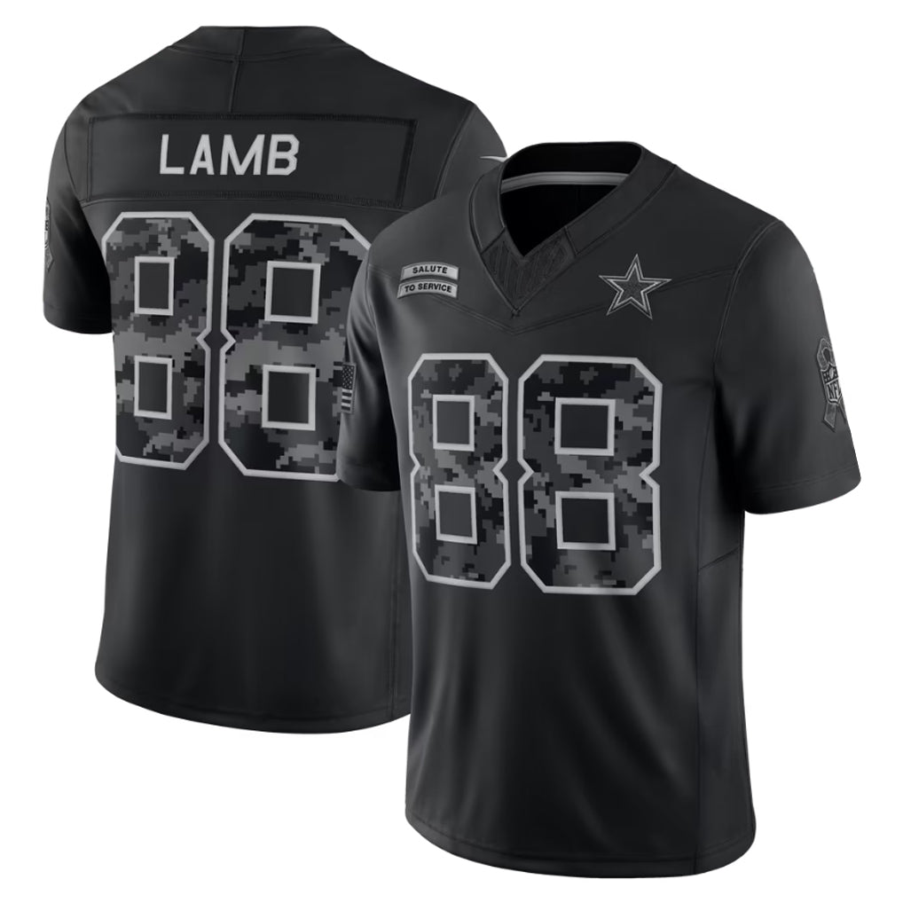 D.Cowboys #88 CeeDee Lamb Player Black Limited 2026 Salute to Service Home Game Edoa Stitched Jerseys
