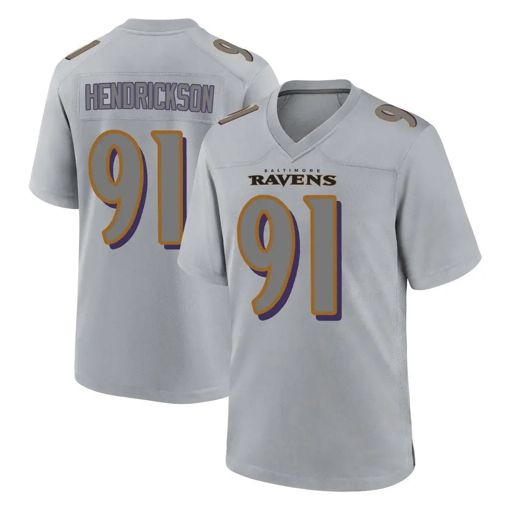 B.Ravens #91 Trey Hendrickson Player Gray Replica Game Edoa Stitched Jerseys