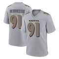 B.Ravens #91 Trey Hendrickson Player Gray Replica Game Edoa Stitched Jerseys