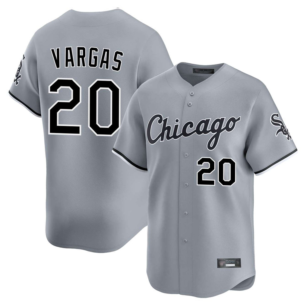 C.White Sox #20 Miguel Vargas Player Gray Road Limited Home Edoa Stitched Jerseys