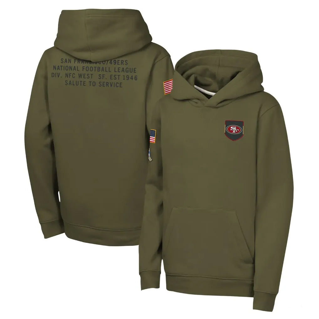 SF.49ers ## 49ers Blank Player Olive Salute to Service Pullover Hoodies Limited Edoa Stitched Jerseys