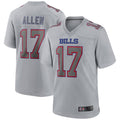 B.Bills #17 Josh Allen Player Gray Fashion Home Game Edoa Stitched Jerseys