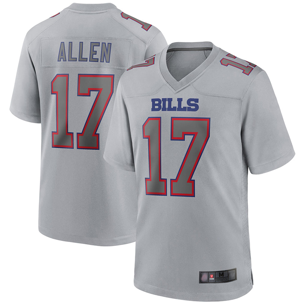 B.Bills #17 Josh Allen Player Gray Fashion Home Game Edoa Stitched Jerseys