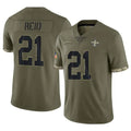 NO.Saints #21 Justin Reid Player Olive Salute To Service Limited Edoa Stitched Jerseys