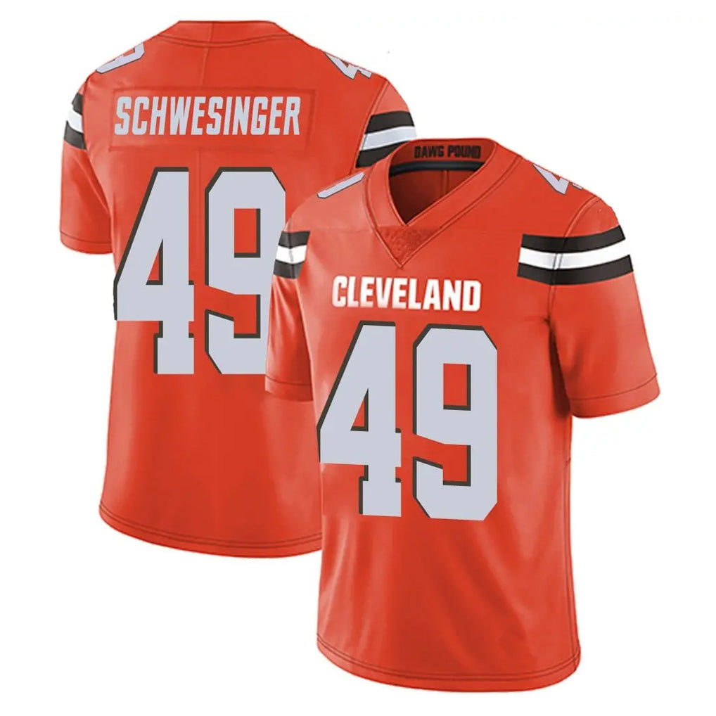 C.Browns #49 Carson Schwesinger Player Orange Alternate Vapor Untouchable Limited Home Game Edoa Stitched Jerseys
