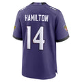 B.Ravens #14 Kyle Hamilton Player Purple Home Game Edoa Stitched Jerseys