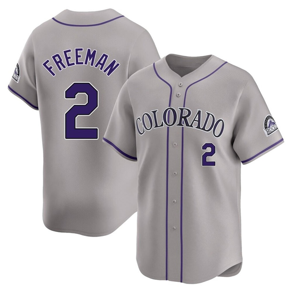 C.Rockies #2 Tyler Freeman Player Gray Limited Home Edoa Stitched Jerseys