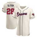 A.Braves #28 Matt Olson Player Cream Limited Elite Home Game Edoa Stitched Jerseys
