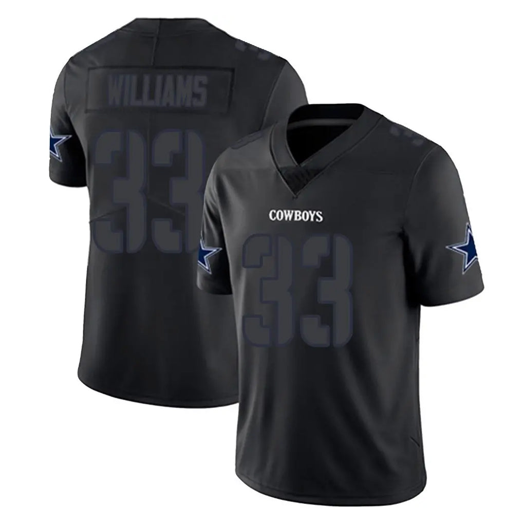 D.Cowboys #33 Javonte Williams Player Black Impact Limited Home Game Edoa Stitched Jerseys