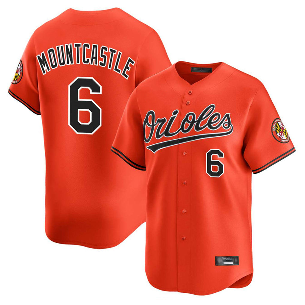 B.Orioles #6 Ryan Mountcastle Player Orange Limited Home Game Edoa Stitched Jerseys