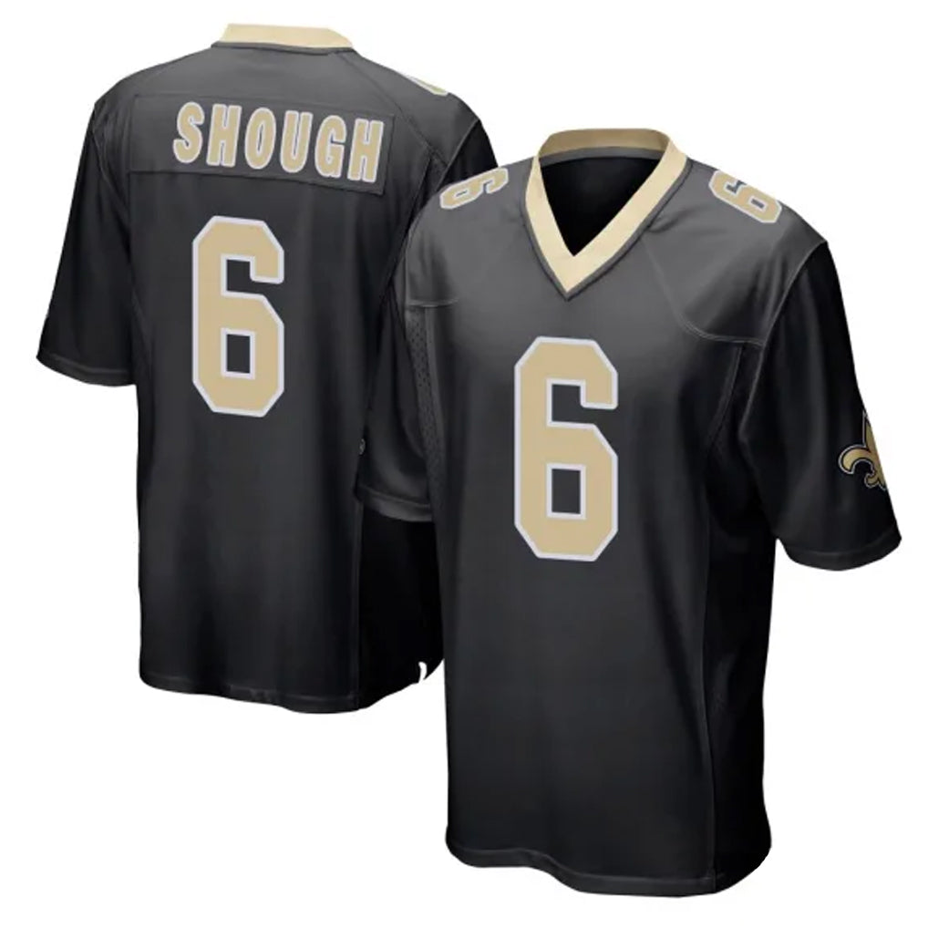 NO.Saints #6 Tyler Shough Player Black Home Game Edoa Stitched Jerseys