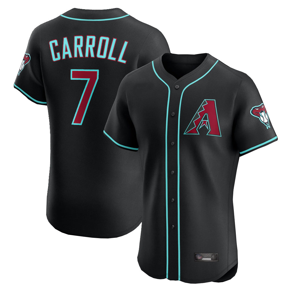 A.Diamondbacks #7 Corbin Carroll Player Black Limited Elite Home Game Edoa Stitched Jerseys