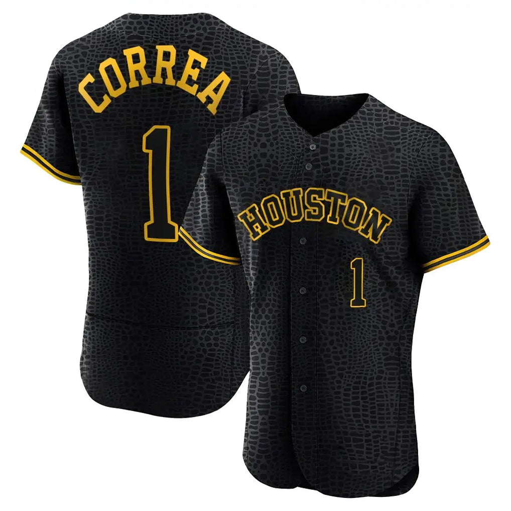 H.Astros #1 Carlos Correa Player Snake Skin City Limited Elite Home Edoa Stitched Jerseys