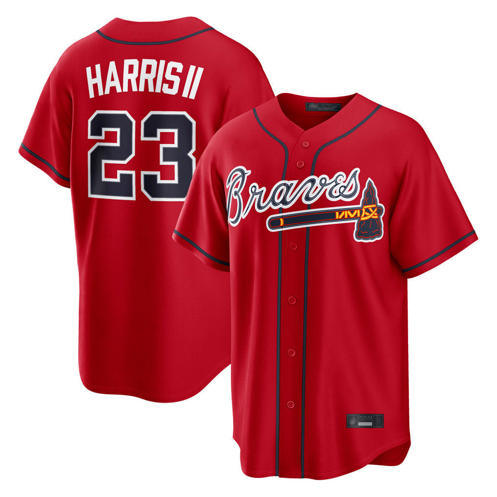 A.Braves #23 Michael Harris II Player Red Home Game Edoa Stitched Jerseys