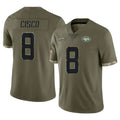 NY.Jets #8 Andre Cisco Player Olive Salute To Service Limited Edoa Stitched Jerseys