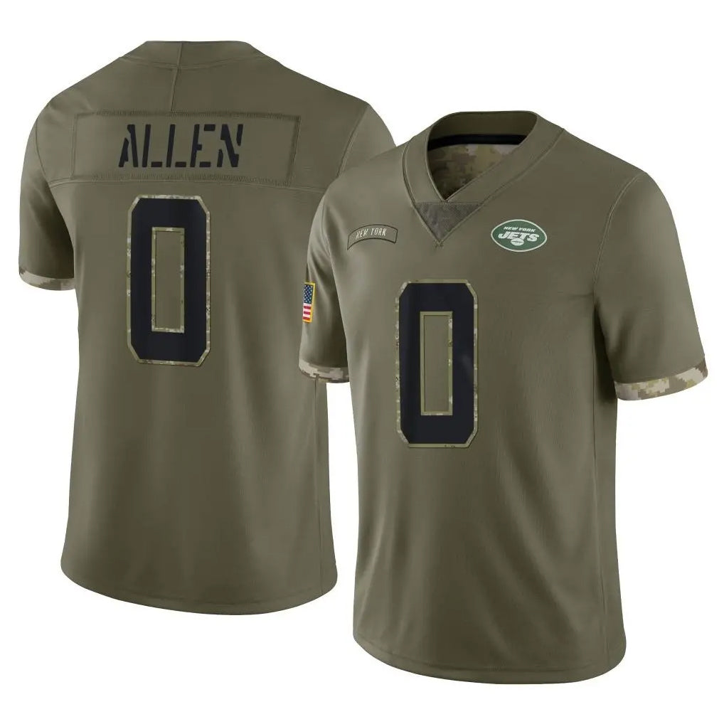 NY.Jets #0 Braelon Allen Player Olive Salute To Service Limited Edoa Stitched Jerseys