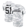 C.Panthers #51 Sam Mills Player Arctic Camo Salute to Service T-Shirt Hoodies Edoa Stitched Jerseys