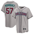 A.Diamondbacks #57 Eduardo Rodriguez Player Gray Road Home Game Edoa Stitched Jerseys