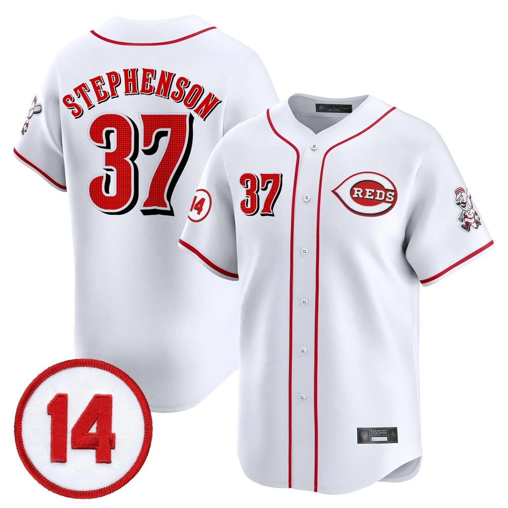 C.Reds #37 Tyler Stephenson Player White Vapor Premier Limited Home Edoa Stitched Jerseys