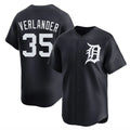 D.Tigers #35 Justin Verlander Player Navy Home Limited Game Edoa Stitched Jerseys