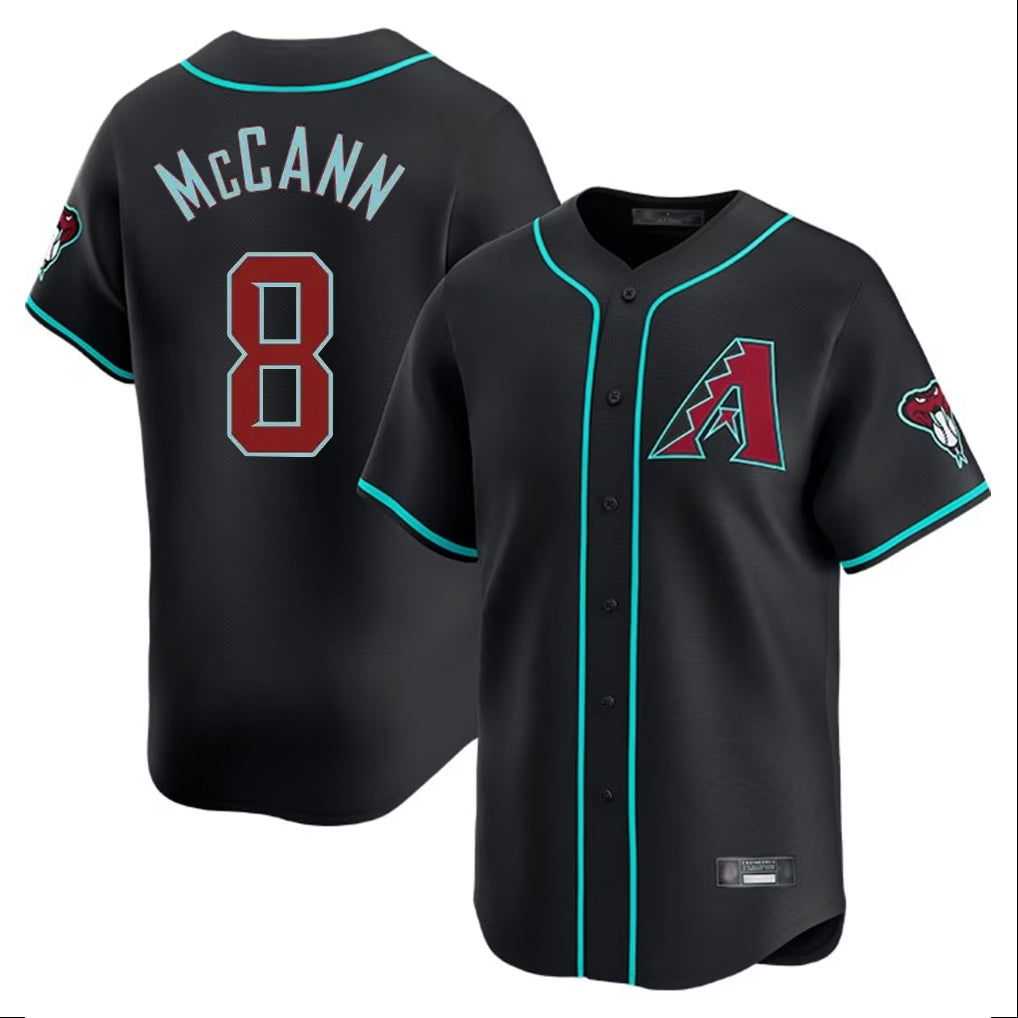 A.Diamondbacks #8 James McCann Player Black Limited Home Game Edoa Stitched Jerseys