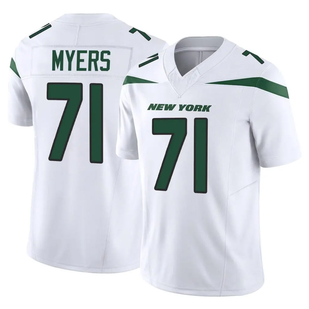 NY.Jets #71 Josh Myers Player White Limited Vapor F.U.S.E. Home Game Edoa Stitched Jerseys