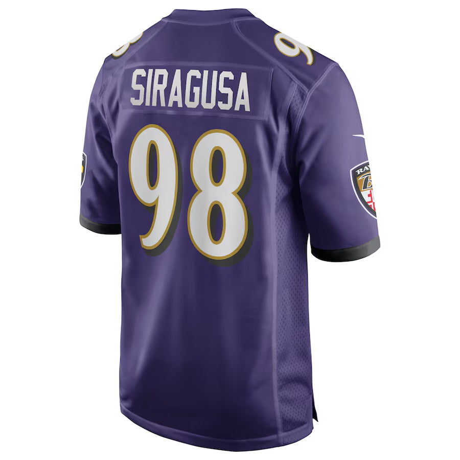 B.Ravens #98 Tony Siragusa Player Purple Alternate Home Game Edoa Stitched Jerseys