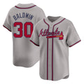 A.Braves #30 Drake Baldwin Player Gray Limited Home Game Edoa Stitched Jerseys