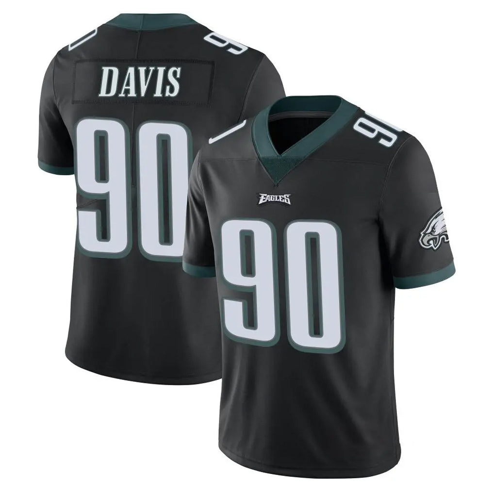 P.Eagles #90 Jordan Davis Player Black Limited Vapor Untouchable Home Game Edoa Stitched Jerseys