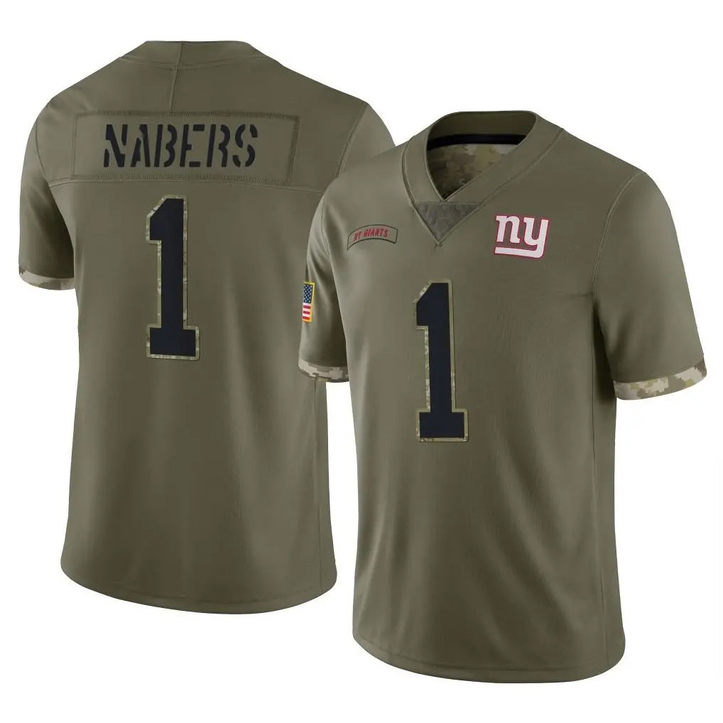 NY.Giants #1 Malik Nabers Player Olive Salute To Service Limited Edoa Stitched Jerseys
