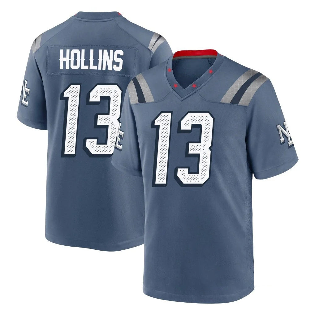 NE.Patriots #13 Mack Hollins Player Blue Rivalries Collection Home Game Edoa Stitched Jerseys